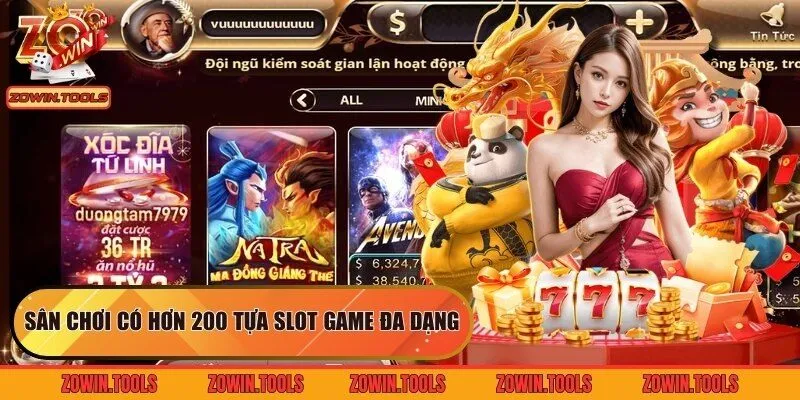 Sân chơi có hơn 200 tựa slot game đa dạng