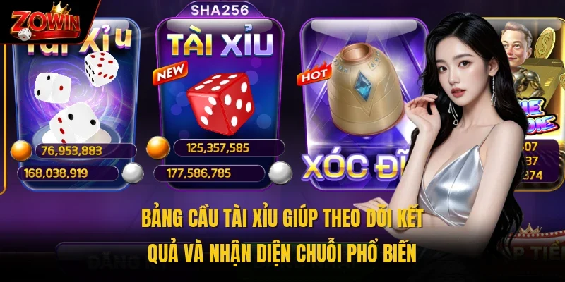 Bảng cầu tài xỉu giúp theo dõi kết quả và nhận diện chuỗi phổ biến
