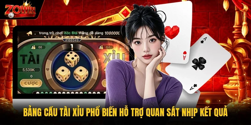 Bảng cầu tài xỉu phổ biến hỗ trợ quan sát nhịp kết quả