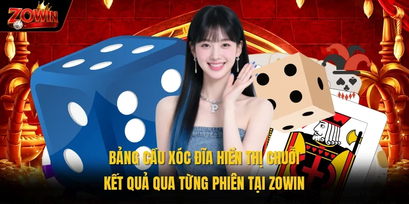 Bảng cầu xóc đĩa hiển thị chuỗi kết quả qua từng phiên tại Zowin