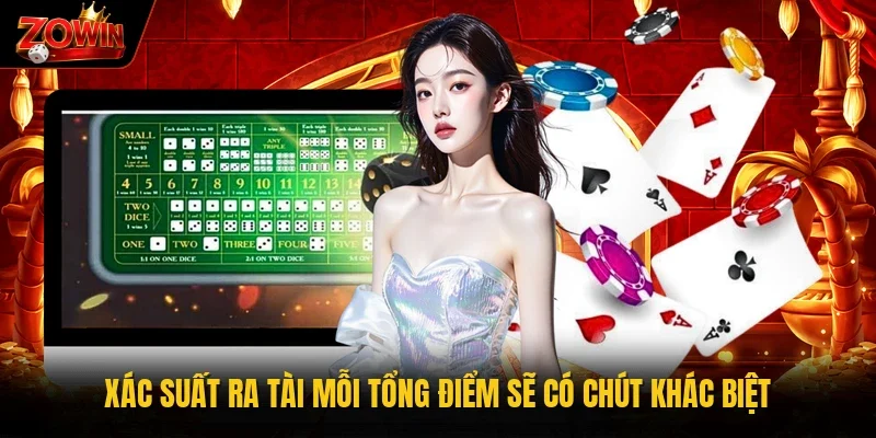 Xác suất ra Tài mỗi tổng điểm sẽ có chút khác biệt